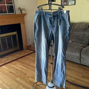 Judy Blue mid-rise wide leg medium wash non-distressed jeans